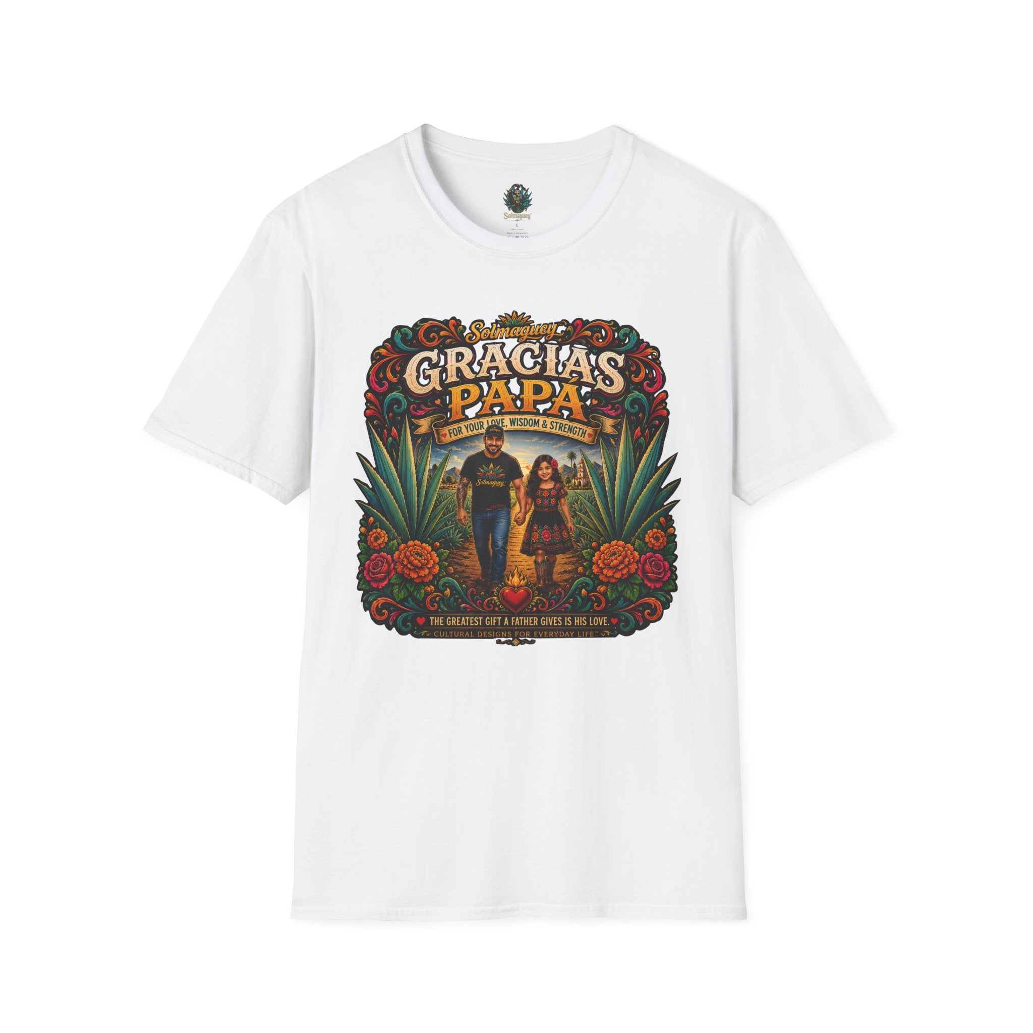 Gracias Papá Shirt, Mexican Dad Gift, Father Daughter Shirt, Latino Father Gift, Hispanic Family Tee, Father's Day Gift for Papa, Mexican Folk Art Shirt