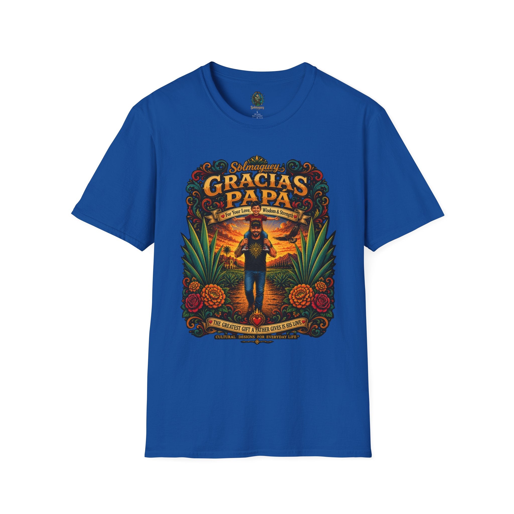 Gracias Papá Shirt, Mexican Dad Gift, Father Son Shirt, Father's Day Gift for Papa, Latino Dad Tee, Hispanic Family Shirt, Folk Art Father Gift