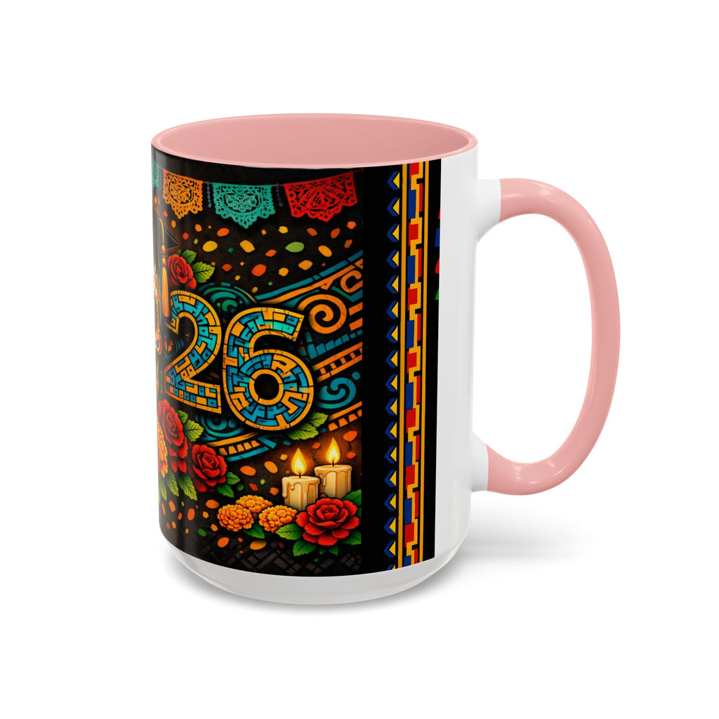 Day of the Dead Graduation Skull Accent Coffee Mug — Class of '26 Cappuccino Cup