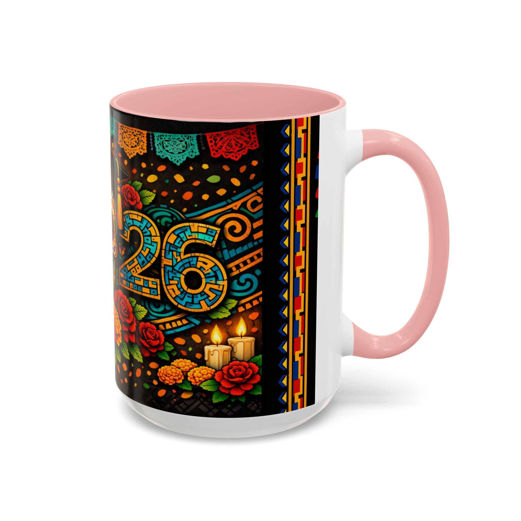 Day of the Dead Graduation Skull Accent Coffee Mug — Class of '26 Cappuccino Cup