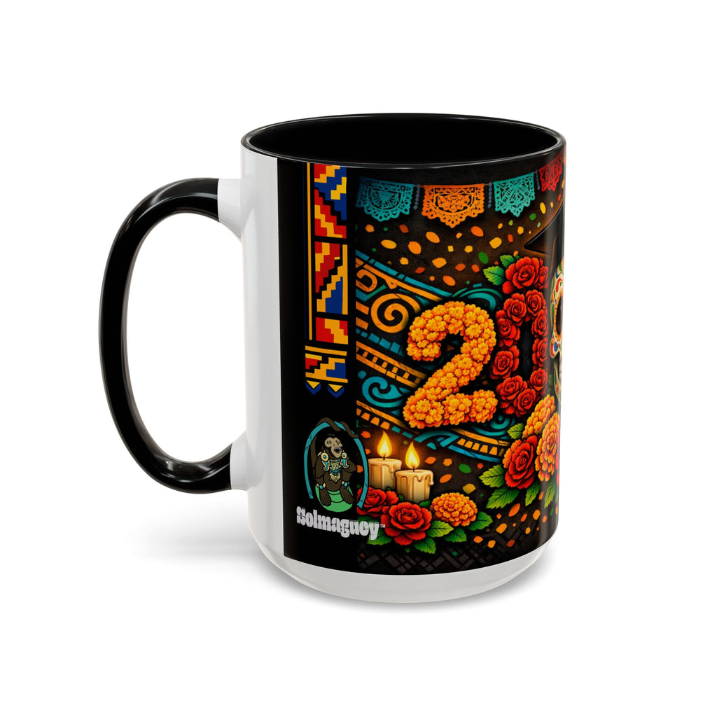 Day of the Dead Graduation Skull Accent Coffee Mug — Class of '26 Cappuccino Cup
