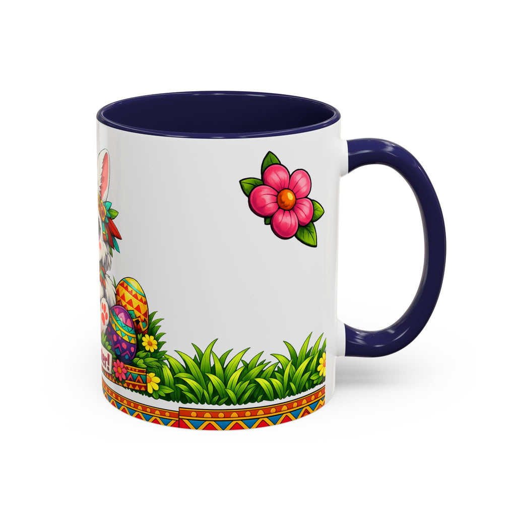 Cute Easter Bunny with Colorful Eggs Mug Accent Coffee Mug