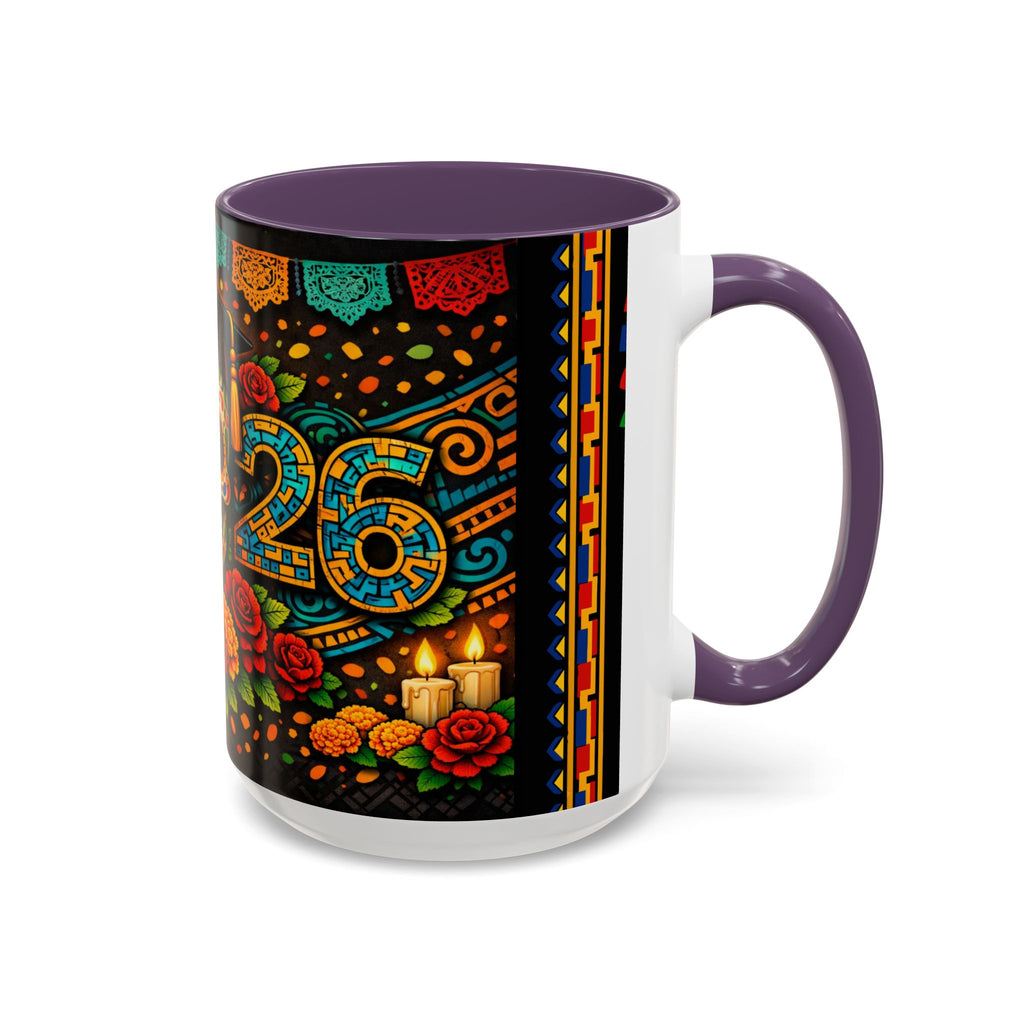 Day of the Dead Graduation Skull Accent Coffee Mug — Class of '26 Cappuccino Cup