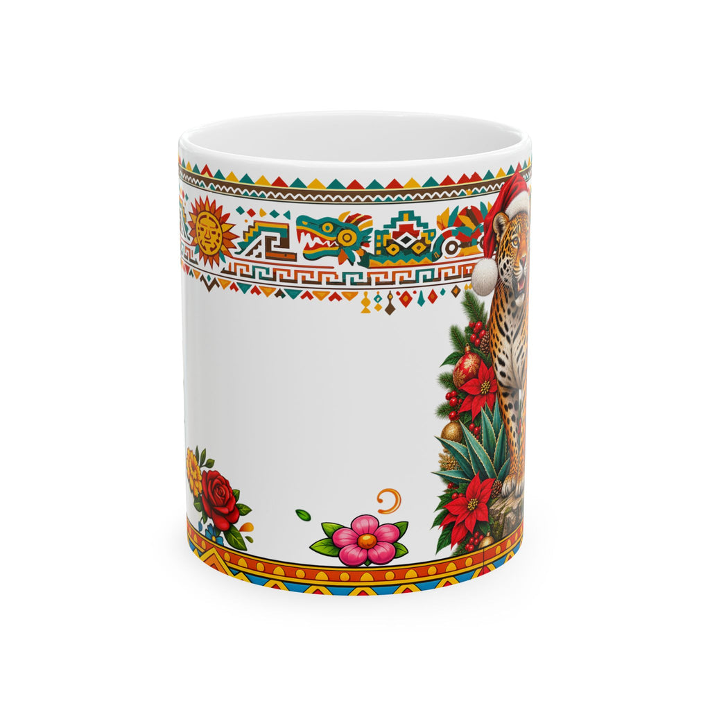Jaguar Navideño™ Christmas Ceramic Mug | Festive Jaguar Coffee Cup | Solmaguey™