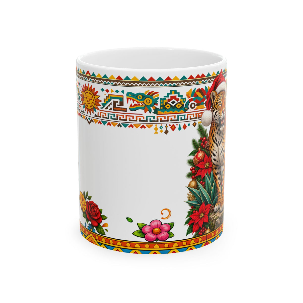 Jaguar Navideño™ Christmas Ceramic Mug | Festive Jaguar Coffee Cup | Solmaguey™