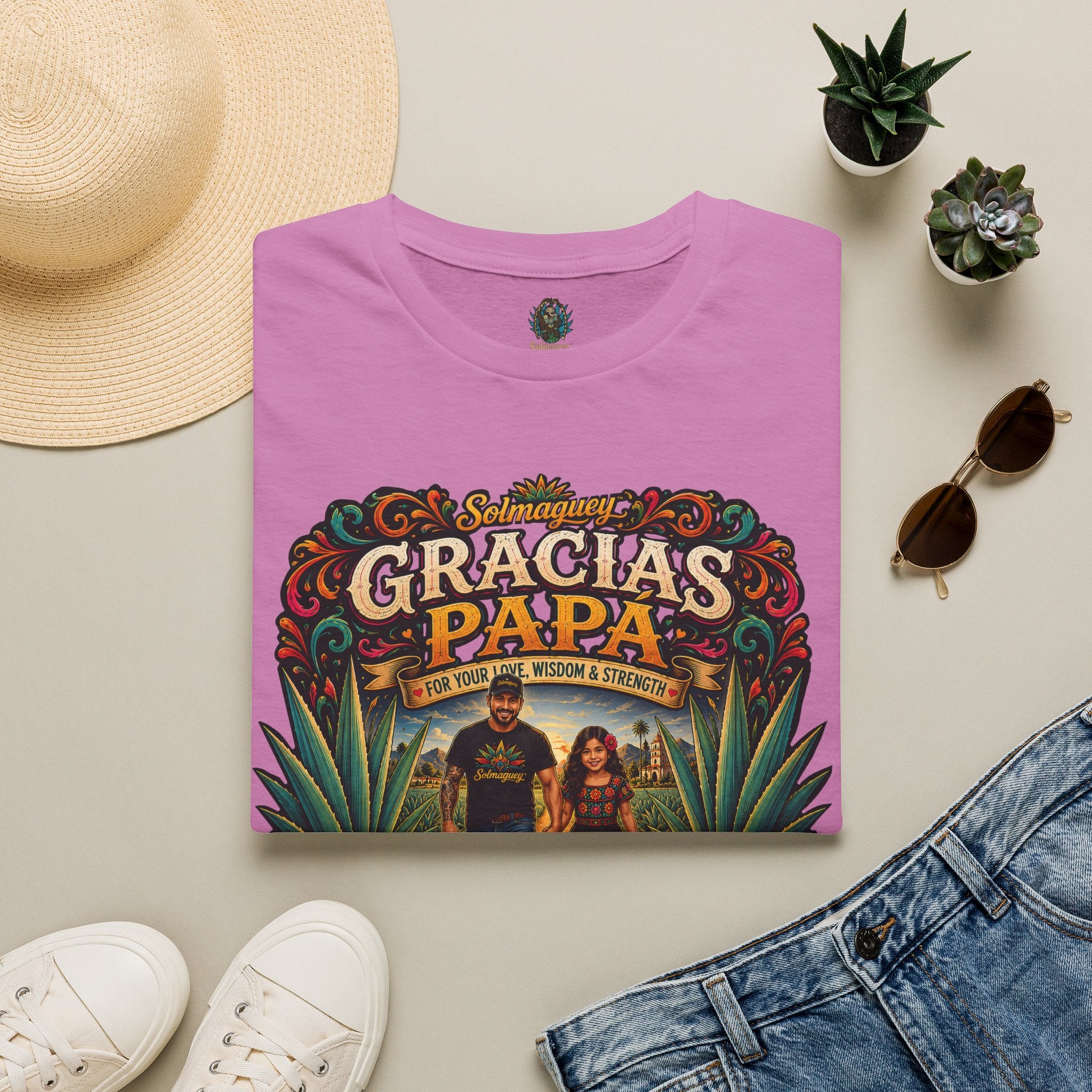 Gracias Papá Shirt, Mexican Dad Gift, Father Daughter Shirt, Latino Father Gift, Hispanic Family Tee, Father's Day Gift for Papa, Mexican Folk Art Shirt