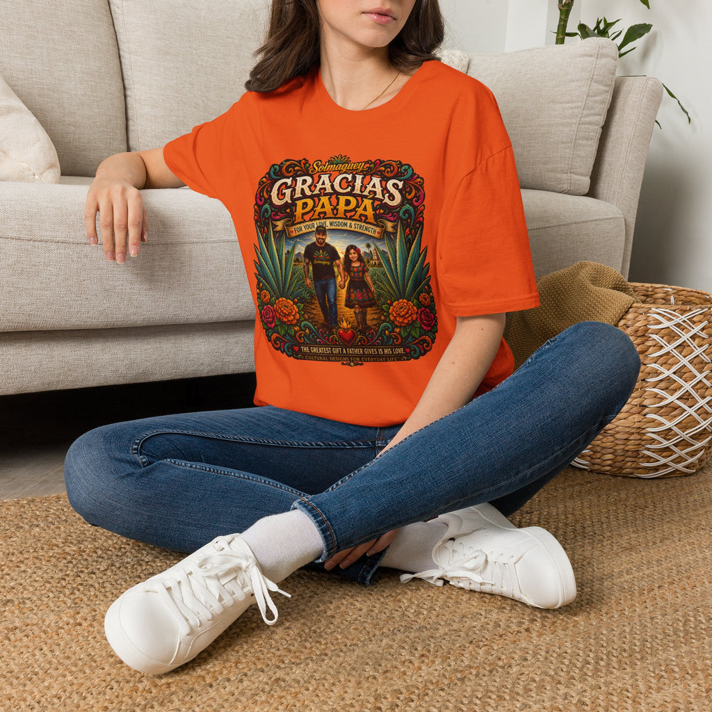 Gracias Papá Shirt, Mexican Dad Gift, Father Daughter Shirt, Latino Father Gift, Hispanic Family Tee, Father's Day Gift for Papa, Mexican Folk Art Shirt