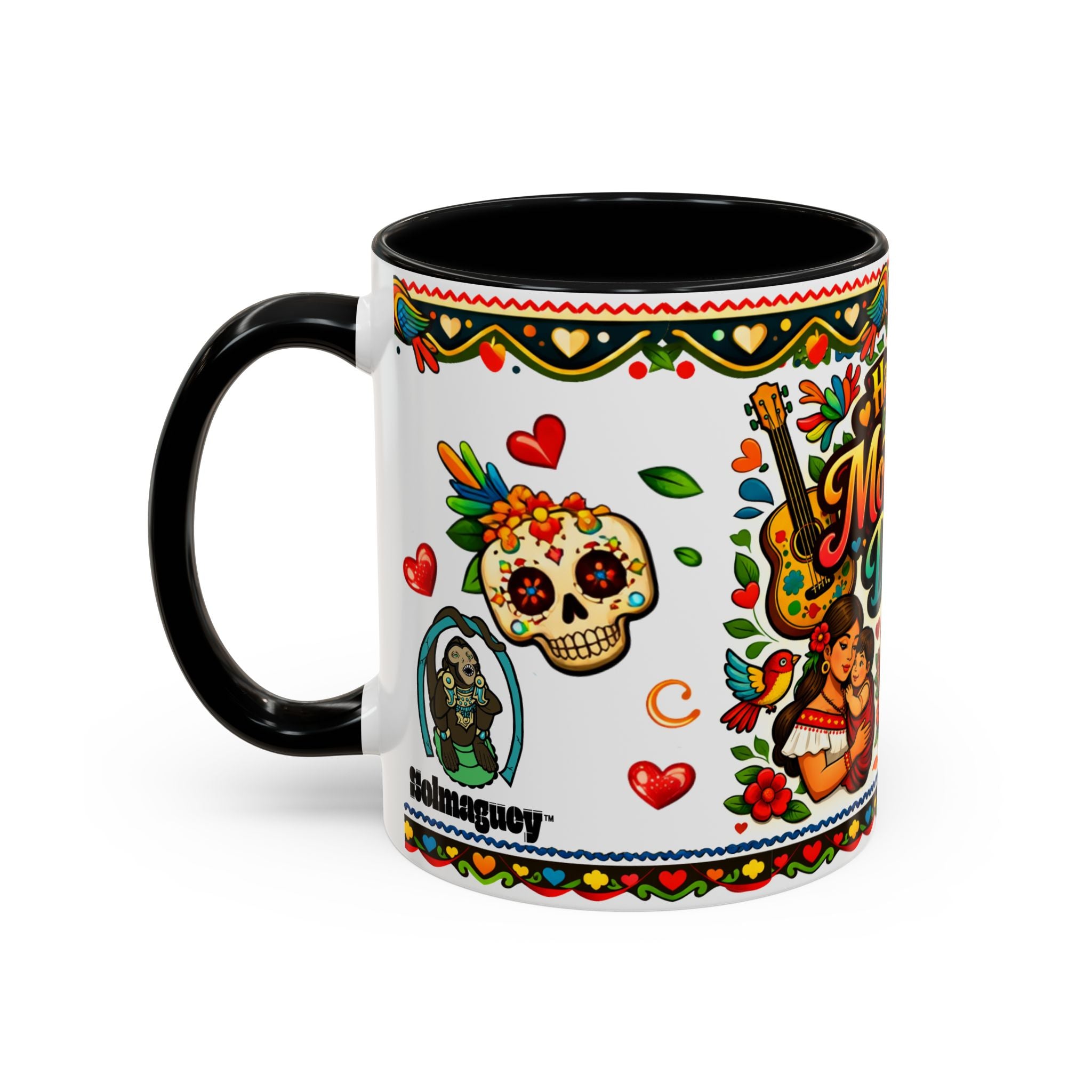 Happy Mother's Day Accent Coffee Mug – Colorful Mexican Folk Art Design