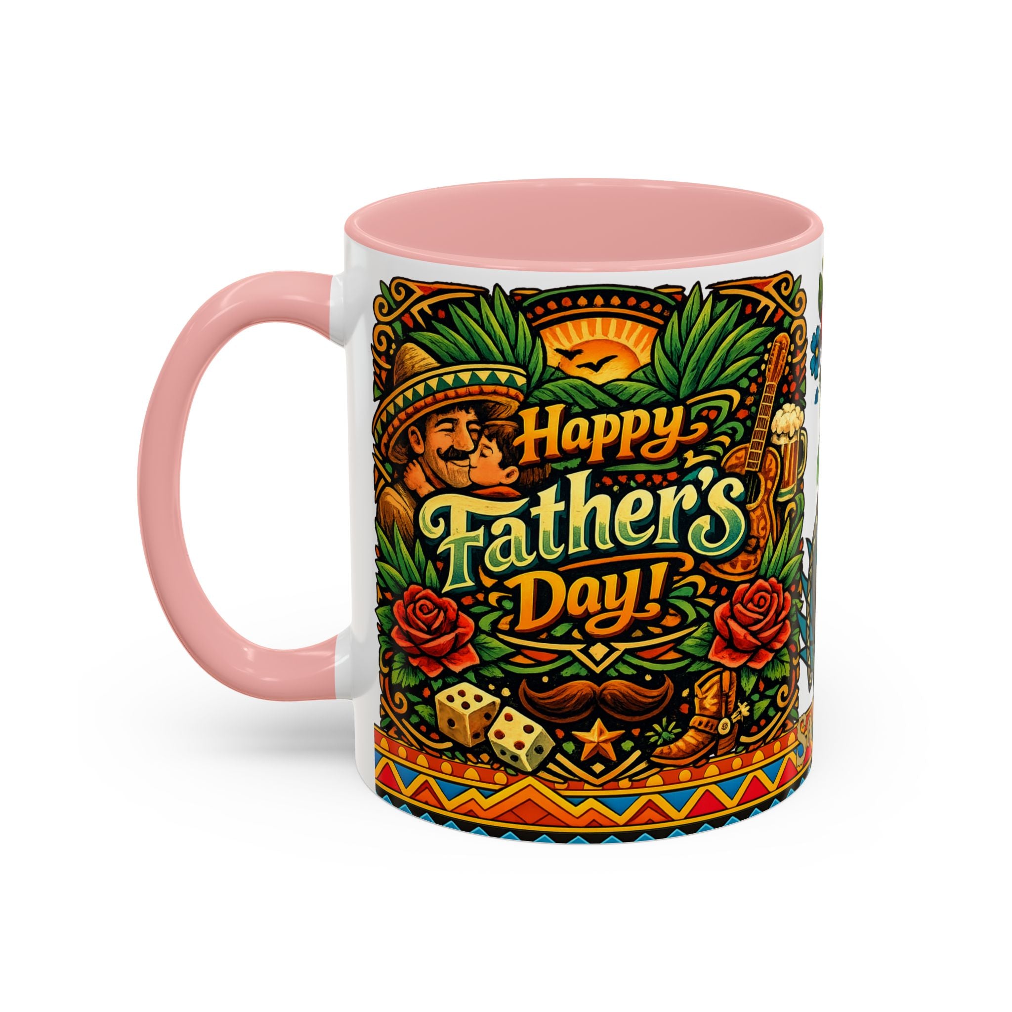 Happy Father's Day Accent Mug — Festive Father's Day Coffee Mug | Solmaguey™