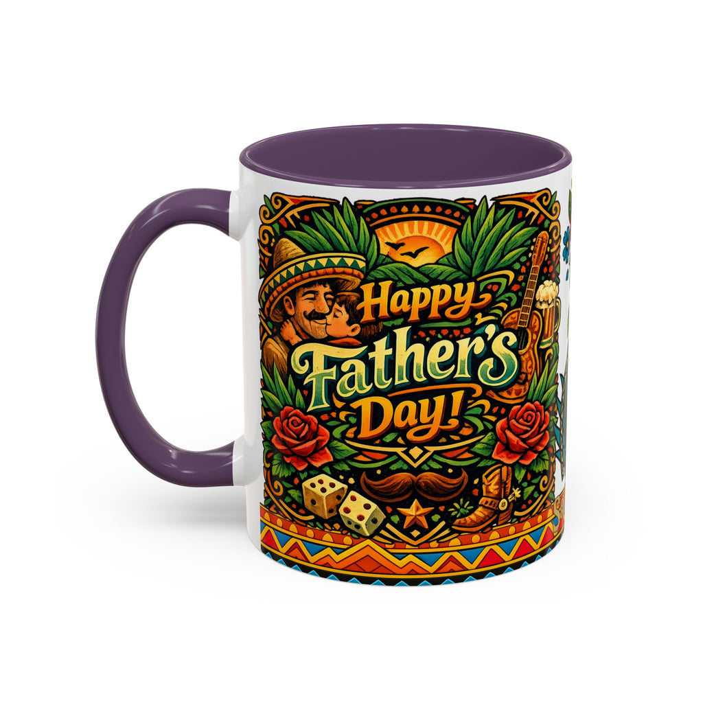 Happy Father's Day Accent Mug — Festive Father's Day Coffee Mug | Solmaguey™